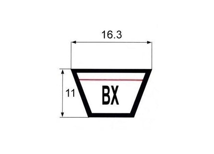 CINGHIA DENTATA BX  48 SEZIONE MM16,3X11 SVILUPPO INTERNO MM 1220