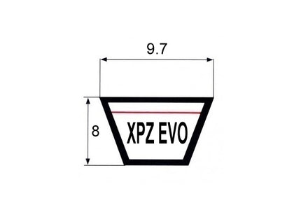 CINGHIA DENTATA XPZ-1320 SEZIONE MM 9,7X 8 SVILUPPO MM 1333
