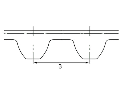 CINGHIA DENTATA HTD-384-3M-15 Z128 SEZIONE MM15X2,3 SVILUPPO MM 384