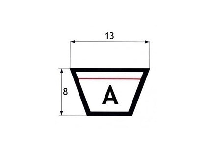 CINGHIA TRAPEZOIDALE A  73 SEZIONE MM13X8 SVILUPPO INTERNO MM 1854