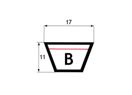 CINGHIA TRAPEZOIDALE B  30 SEZIONE MM17X11 SVILUPPO INTERNO MM 762