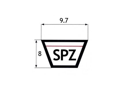 CINGHIA TRAPEZOIDALE SPZ 787 SEZIONE MM 9,7X8 SVILUPPO ESTERNO MM 800