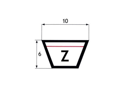 CINGHIA TRAPEZOIDALE Z  34 1/4 SEZIONE MM10X6 SVILUPPO INTERNO MM 870