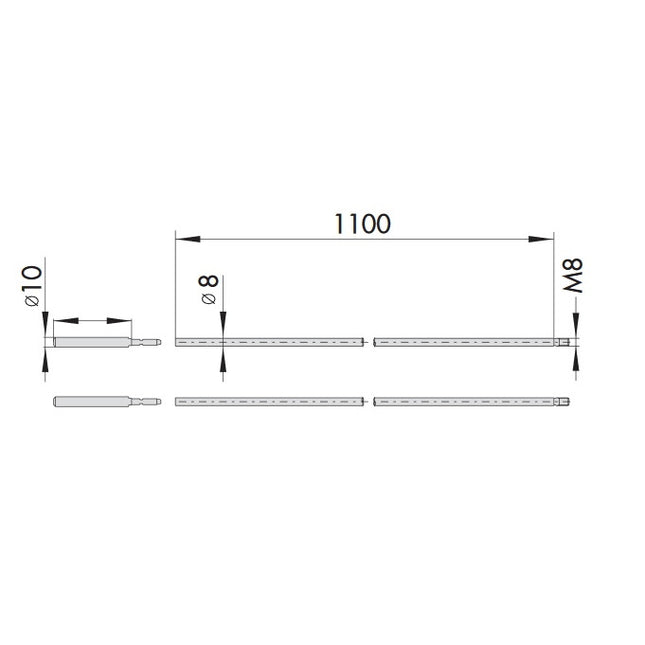 CISA ASTE INTERNE AVVITATE CON RIVESTIMENTO IN ZINCO
