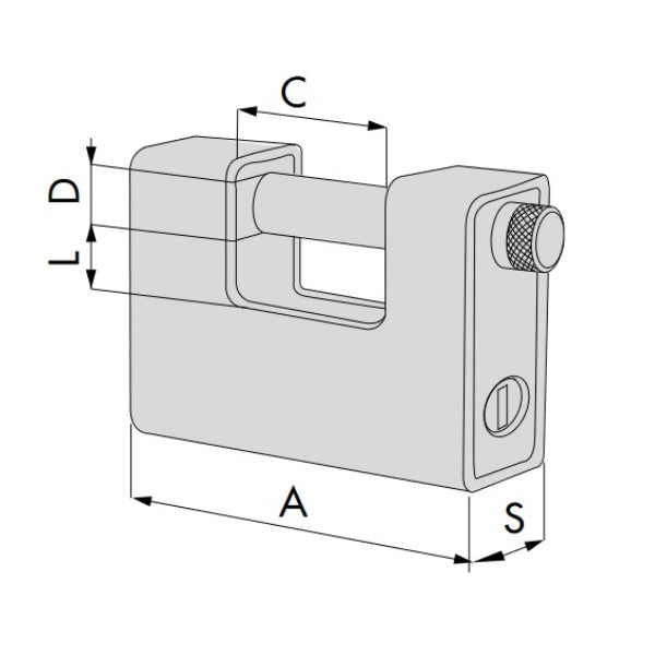 CISA LUCCHETTO INCAMICIATO LOCKING LINE RETTANGOLARE MM77*