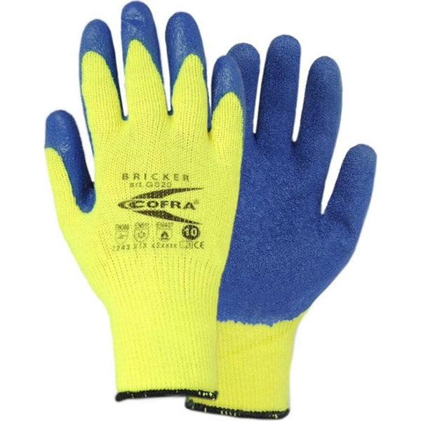 COFRA GUANTI MOD. BRICKER COLORE GIALLO FLUO/AZZURRO