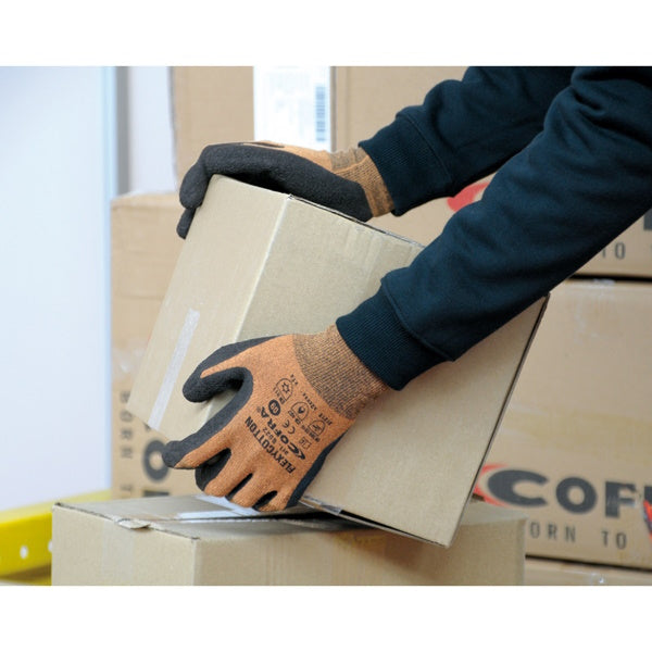 COFRA GUANTI MOD. FLEXYCOTTON COLORE RUGGINE/NERO CONF.DA 12 PAIA