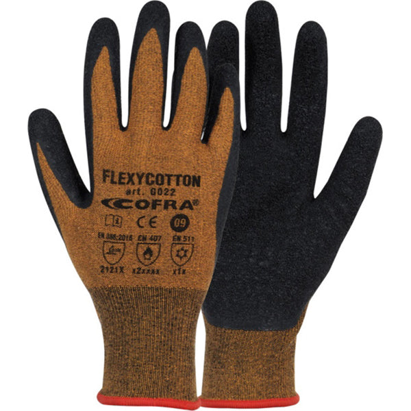 COFRA GUANTI MOD. FLEXYCOTTON COLORE RUGGINE/NERO CONF.DA 12 PAIA