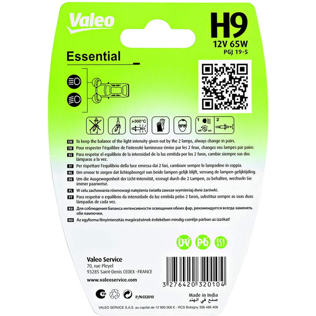VALEO LAMPADINA LINEA ESSENTIAL H9 12V 65W