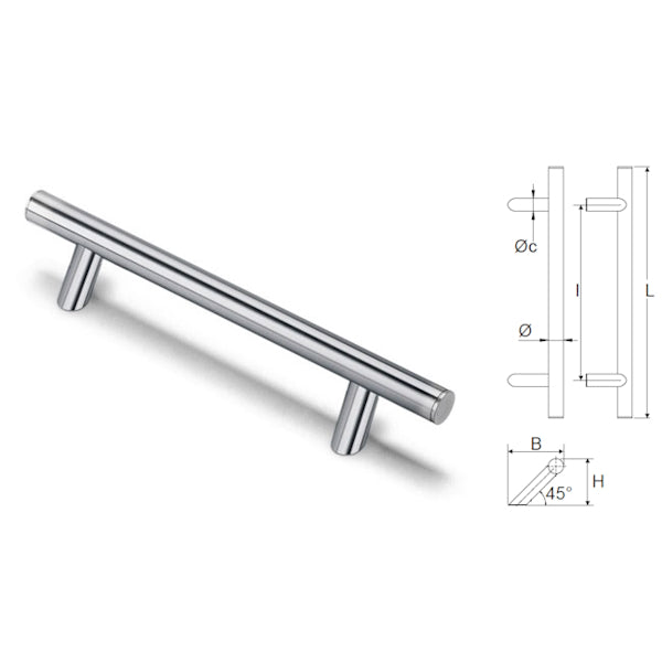 COMUNELLO MANIGLIONE HEXT SERIE 4010 INOX 304
