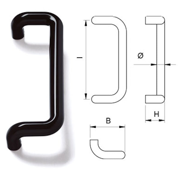 COMUNELLO MANIGLIONE HEXT SERIE 6500 IN NYLON NERO