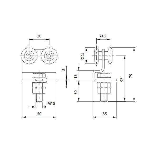 COMUNELLO CARRELLO A 4 RUOTE IN NYLON ART.41-24 ZINCATO