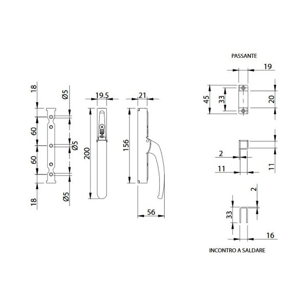 COMUNELLO CARIGLIONE PER ASTE MM10X10 ART.686 COLORE NERO