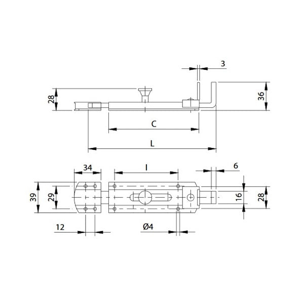 COMUNELLO CATENACCIO PORTA LUCCHETTO MEDIO ZINCATO ART.750-150