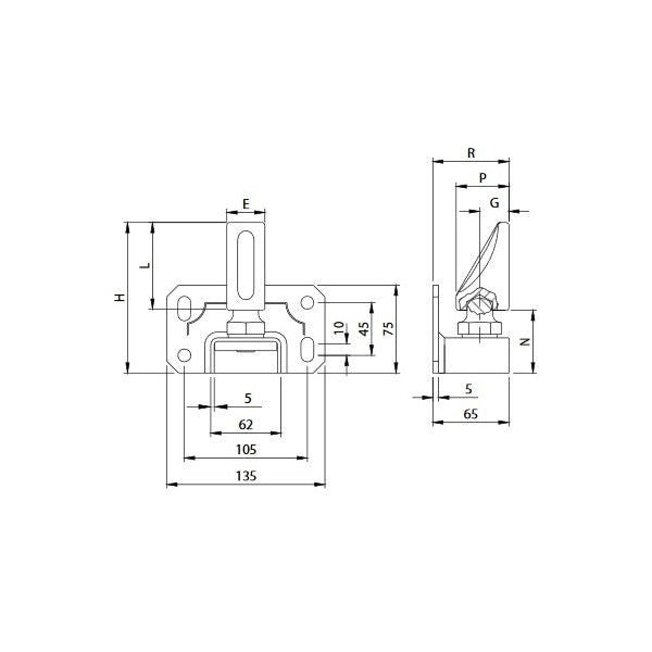 COMUNELLO PERNO SFERICO REGOLABILE E PIASTRA ART.106PST ZINCATO