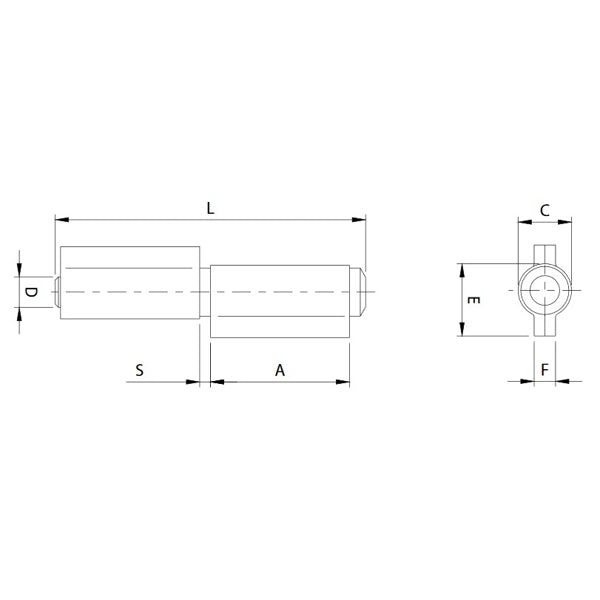 COMUNELLO CERNIERA INOX A 2 ALI CON PERNO SFILABILE ART.402I