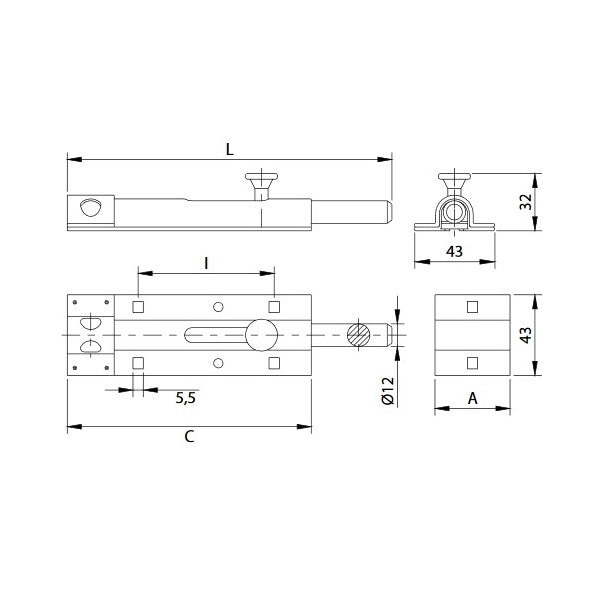 COMUNELLO CATENACCIO PORTA LUCCHETTO ASTA TONDA BRONZATO ART.752