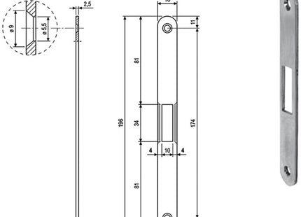 AGB CONTROPIASTRA ART.1000.24 PER SERRATURE AGB MEDIANA