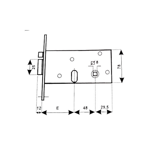 CORNI ELETTROSERRATURA DA INFILARE ART.9500070 ENTRATA MM70 AMBIDESTRA*