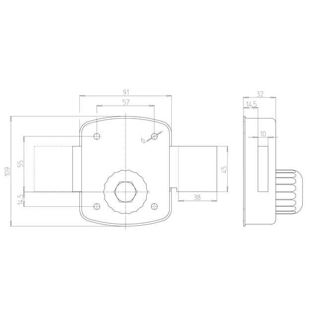 CR SERRATURA A POMPA POMOLO INTERNO ENTRATA MM45 AMBIDESTRA