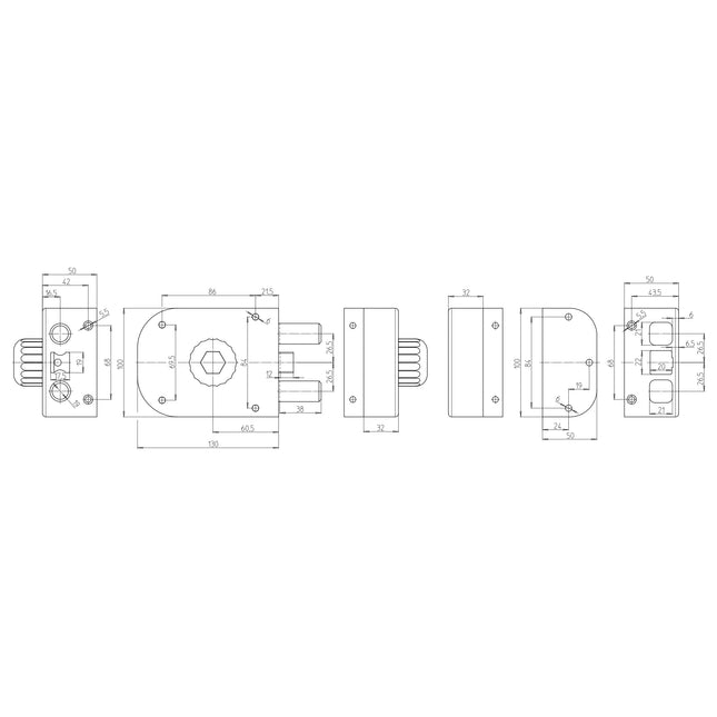CR SERRATURA A POMPA POMOLO INTERNO CON SCROCCO ENTRATA MM60
