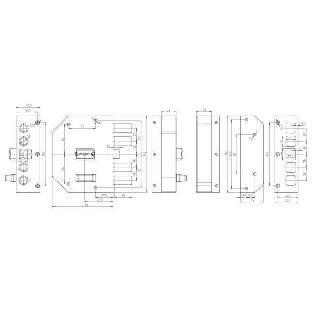 CR SERRATURA APPLICARE DOPPIA MAPPA MM164X130 ENTRATA MM60 4 MANDATE