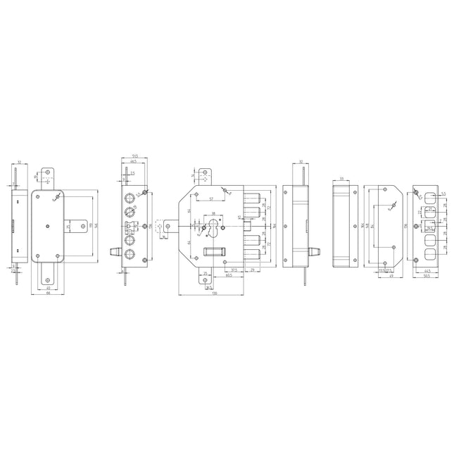 CR SERRATURA APPLICARE DOPPIA MAPPA QUINTUPLICE ENTRATA MM60