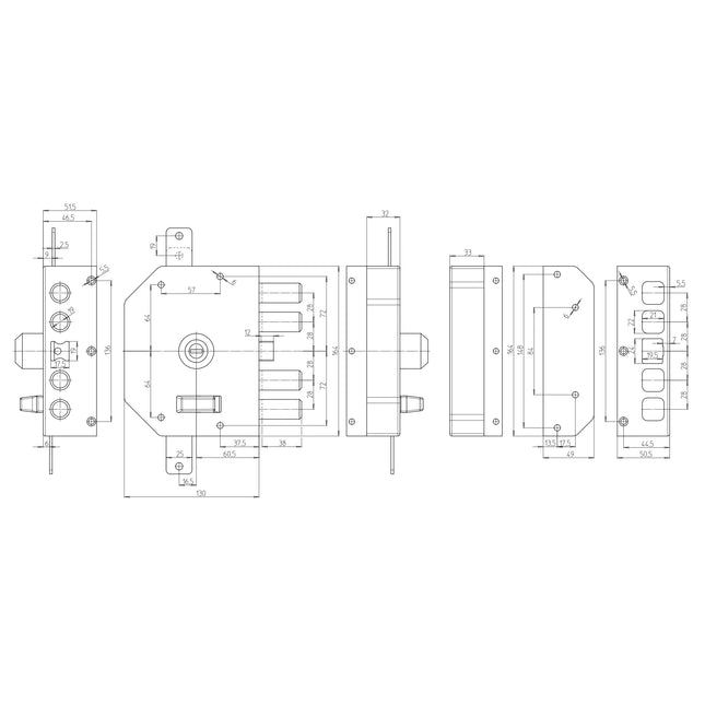 CR SERRATURA A POMPA POMOLO TRIPLICE CON SCROCCO ENTRATA MM60 SX