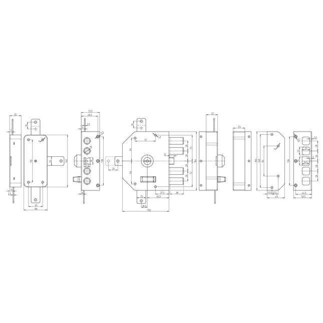 CR SERRATURA A POMPA QUINTUPLICE CON DEVIATORE ENTRATA MM60 SX*
