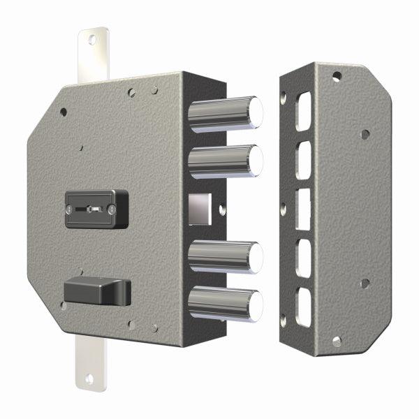 CR SERRATURA APPLICARE DOPPIA MAPPA TRIPLICE CON SCROCCO ENTRATA MM60