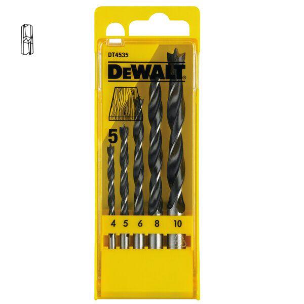 DEWALT SERIE DI PUNTE DA LEGNO 2 TAGLIENTI IN ASTUCCIO DA PZ5 D.MM4-10