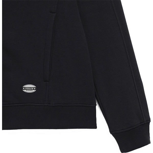 DIADORA FELPA DONNA DA LAVORO SWEATSHIRT FZ ATHENA NERO