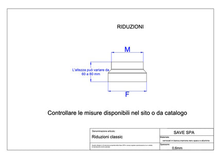 SAVE RIDUZIONE PER TUBI SMALTATO NERO OPACO