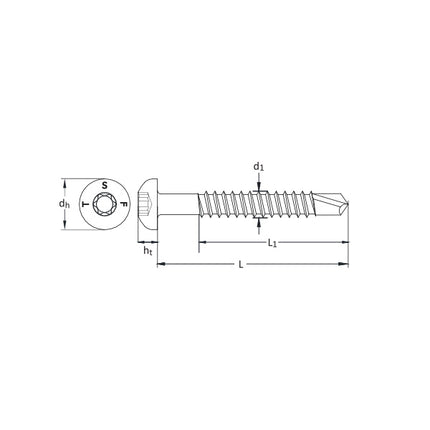 TECFI VITE AUTOPERFORANTE TC TX ZINCATA BIANCA D.MM 4,2X 16
