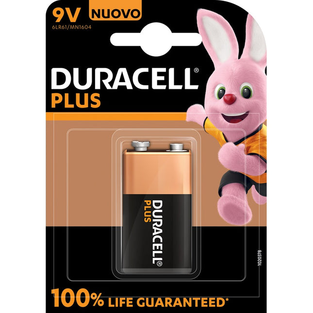 DURACELL BATTERIE PLUS100 MN1604 TRANSISTOR 9V BLISTER DA PZ1