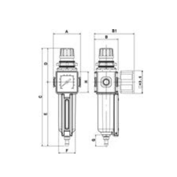ANI ART. E/14/2 1/4"F FILTRO REGOLATORE DI PRESSIONE MODULARE