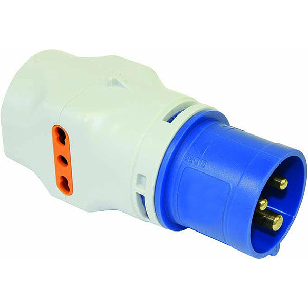 FAEG ADATTATORE TRIPLO SPINA CEE 2P+T 16A PRESA SCHUKO 2 PRESE BIPASSO
