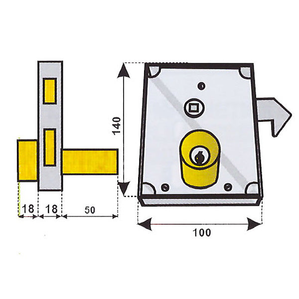 FANGAZIO SERRATURA DA APPLICARE A GANCIO CON CILINDRO LUNGO