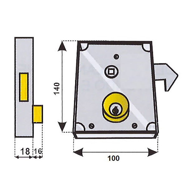 FANGAZIO SERRATURA DA APPLICARE A GANCIO CON CILINDRO CORTO