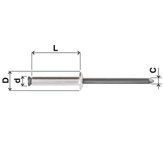 FAR RIVETTI GRAF IN LEGA DI ALLUMINIO COLORE AZZURRO TARGA D.MM4,8X12