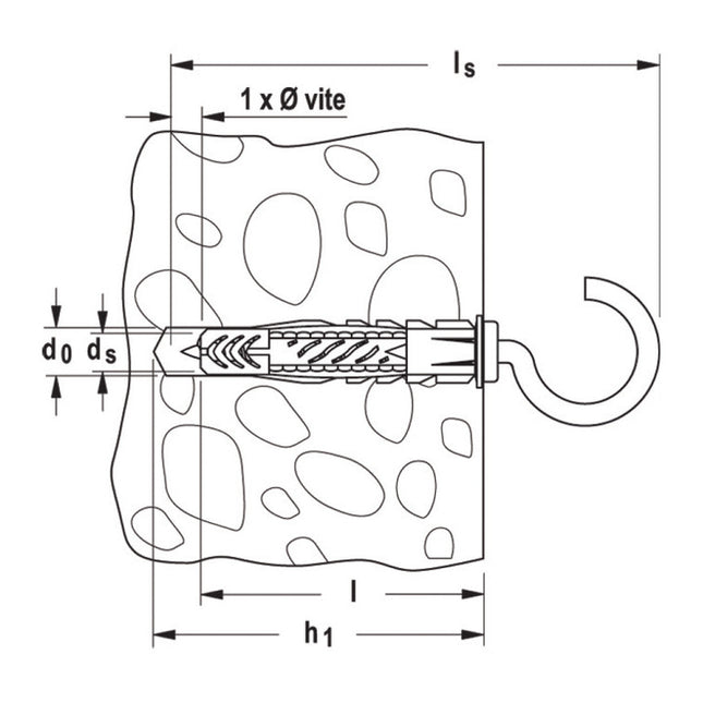 FISCHER TASSELLO UX-RH  6X35 IN NYLON CON COLLARE E GANCIO