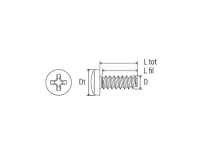 MUSTAD VITE AUTOFILETTANTE FLAT TC PH ZINCATA BIANCA D.MM 3,5X 9,5