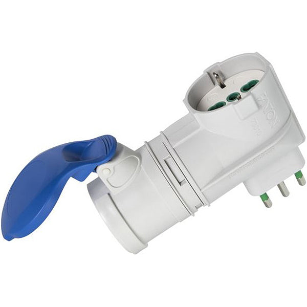 FME ADATTATORE CON SPINA 2P+T 16A 1 PRESA CEE 1 PRESA SCHUKO 250V