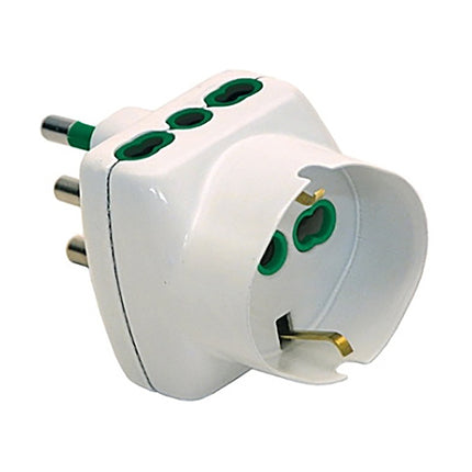 FME ADATTATORE TRIPLO SPINA 2P+T 16A 2 PRESE 2P+T 10/16A+SCHUKO BIANCO
