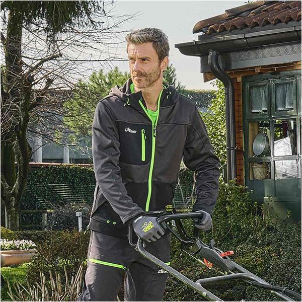 U-POWER FELPA IN TESSUTO CON ZIP GALAXY COLORE ASPHALT GREY/GREEN