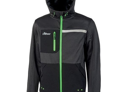 U-POWER FELPA IN TESSUTO CON ZIP GALAXY COLORE ASPHALT GREY/GREEN