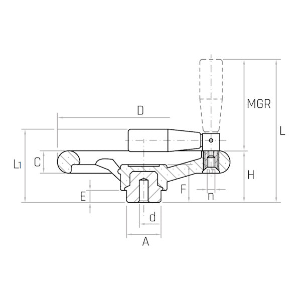 GAMM VOLANTINO 3 RAZZE MOD. VR/MR MANOPOLA GIREVOLE RIBALTABILE