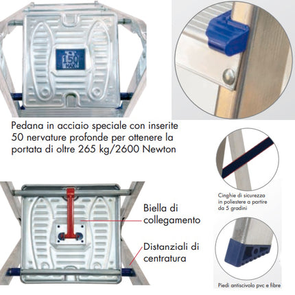 FACAL SCALA GAMMA MAXI  6 GRADINI CON PEDANA H.CM204