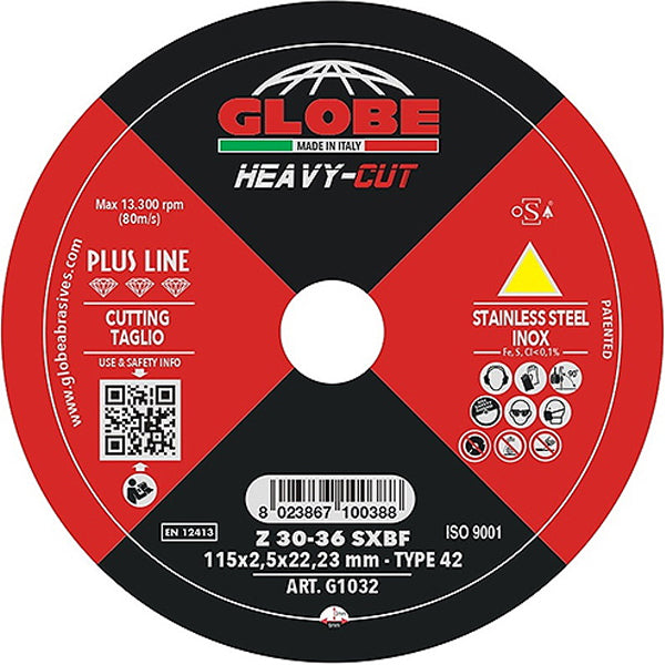 GLOBE DISCO DA TAGLIO A CENTRO DEPRESSO PER INOX