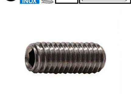 GRANI PUNTA PIANA ESAGONO INCASSATO IN ACCIAIO INOX A2 UNI 5923
